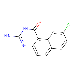 Nc1nc2ccc3ccc(Cl)cc3c2c(=O)[nH]1 ZINC000013832389