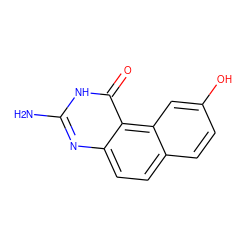 Nc1nc2ccc3ccc(O)cc3c2c(=O)[nH]1 ZINC000013832403