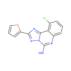 Nc1nc2cccc(Cl)c2c2nc(-c3ccco3)nn12 ZINC000221077225