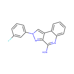 Nc1nc2ccccc2c2cn(-c3cccc(F)c3)nc12 ZINC000013672187