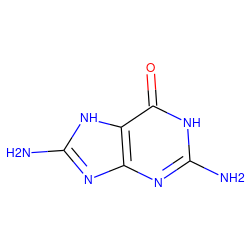 Nc1nc2nc(N)[nH]c2c(=O)[nH]1 ZINC000013514984