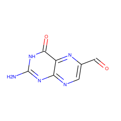 Nc1nc2ncc(C=O)nc2c(=O)[nH]1 ZINC000013525580