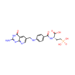 Nc1nc2ncc(CNc3ccc(C(=O)N[C@@H](CCP(=O)(O)O)C(=O)O)cc3)cc2c(=O)[nH]1 ZINC000013454616