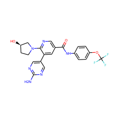 Nc1ncc(-c2cc(C(=O)Nc3ccc(OC(F)(F)F)cc3)cnc2N2CC[C@@H](O)C2)cn1 ZINC001772581085