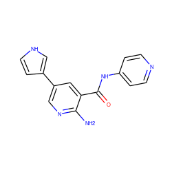 Nc1ncc(-c2cc[nH]c2)cc1C(=O)Nc1ccncc1 ZINC000149963111