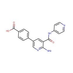 Nc1ncc(-c2ccc(C(=O)O)cc2)cc1C(=O)Nc1ccncc1 ZINC000150098204