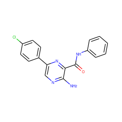 Nc1ncc(-c2ccc(Cl)cc2)nc1C(=O)Nc1ccccc1 ZINC000071318410