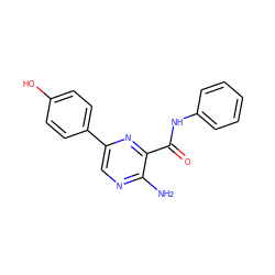 Nc1ncc(-c2ccc(O)cc2)nc1C(=O)Nc1ccccc1 ZINC000071329488