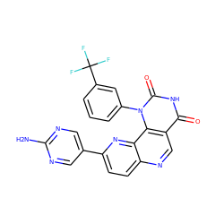 Nc1ncc(-c2ccc3ncc4c(=O)[nH]c(=O)n(-c5cccc(C(F)(F)F)c5)c4c3n2)cn1 ZINC000205653375