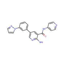 Nc1ncc(-c2cccc(-n3cccn3)c2)cc1C(=O)Nc1ccncc1 ZINC000150129128