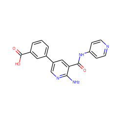 Nc1ncc(-c2cccc(C(=O)O)c2)cc1C(=O)Nc1ccncc1 ZINC000149910628