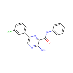 Nc1ncc(-c2cccc(Cl)c2)nc1C(=O)Nc1ccccc1 ZINC000071296769