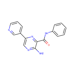 Nc1ncc(-c2cccnc2)nc1C(=O)Nc1ccccc1 ZINC000071316593