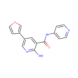 Nc1ncc(-c2ccoc2)cc1C(=O)Nc1ccncc1 ZINC000150153037