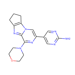 Nc1ncc(-c2cn3c4c(nc3c(N3CCOCC3)n2)CCC4)cn1 ZINC000147923787