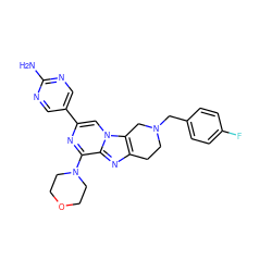 Nc1ncc(-c2cn3c4c(nc3c(N3CCOCC3)n2)CCN(Cc2ccc(F)cc2)C4)cn1 ZINC001772607976