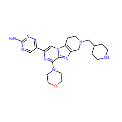 Nc1ncc(-c2cn3c4c(nc3c(N3CCOCC3)n2)CN(CC2CCNCC2)CC4)cn1 ZINC001772657119