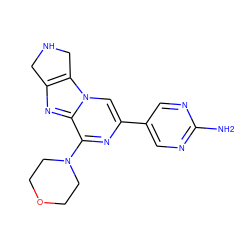 Nc1ncc(-c2cn3c4c(nc3c(N3CCOCC3)n2)CNC4)cn1 ZINC000148089589