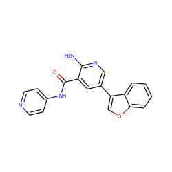 Nc1ncc(-c2coc3ccccc23)cc1C(=O)Nc1ccncc1 ZINC000150029071