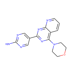 Nc1ncc(-c2nc(N3CCOCC3)c3cccnc3n2)cn1 ZINC000103255559