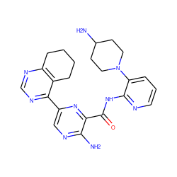 Nc1ncc(-c2ncnc3c2CCCC3)nc1C(=O)Nc1ncccc1N1CCC(N)CC1 ZINC001772574480