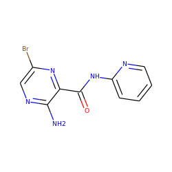 Nc1ncc(Br)nc1C(=O)Nc1ccccn1 ZINC000028357949