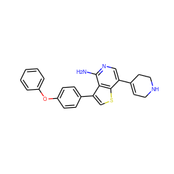 Nc1ncc(C2=CCNCC2)c2scc(-c3ccc(Oc4ccccc4)cc3)c12 ZINC000473134966