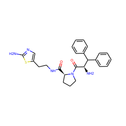 Nc1ncc(CCNC(=O)[C@@H]2CCCN2C(=O)[C@H](N)C(c2ccccc2)c2ccccc2)s1 ZINC000028563983