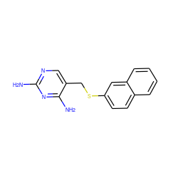 Nc1ncc(CSc2ccc3ccccc3c2)c(N)n1 ZINC000013532475