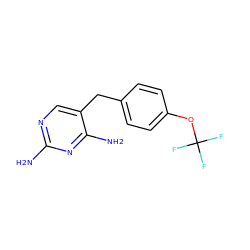 Nc1ncc(Cc2ccc(OC(F)(F)F)cc2)c(N)n1 ZINC000013726717