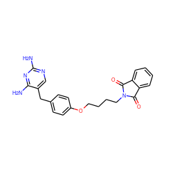 Nc1ncc(Cc2ccc(OCCCCN3C(=O)c4ccccc4C3=O)cc2)c(N)n1 ZINC000013532484