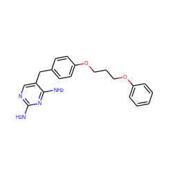 Nc1ncc(Cc2ccc(OCCCOc3ccccc3)cc2)c(N)n1 ZINC000013532891