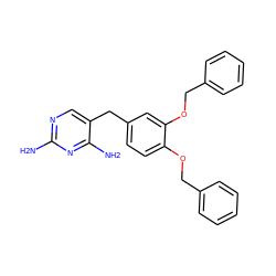 Nc1ncc(Cc2ccc(OCc3ccccc3)c(OCc3ccccc3)c2)c(N)n1 ZINC000013472735