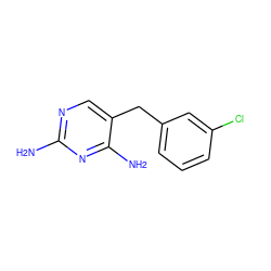 Nc1ncc(Cc2cccc(Cl)c2)c(N)n1 ZINC000013726726