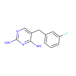 Nc1ncc(Cc2cccc(F)c2)c(N)n1 ZINC000013726676