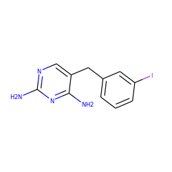 Nc1ncc(Cc2cccc(I)c2)c(N)n1 ZINC000013726770