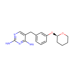 Nc1ncc(Cc2cccc(O[C@@H]3CCCCO3)c2)c(N)n1 ZINC000013801434