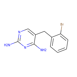 Nc1ncc(Cc2ccccc2Br)c(N)n1 ZINC000013781586