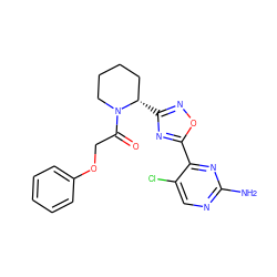 Nc1ncc(Cl)c(-c2nc([C@H]3CCCCN3C(=O)COc3ccccc3)no2)n1 ZINC000143998227