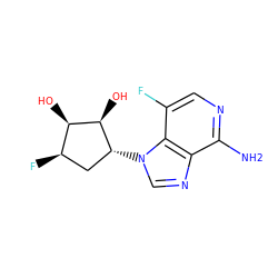 Nc1ncc(F)c2c1ncn2[C@@H]1C[C@@H](F)[C@@H](O)[C@H]1O ZINC000169349401