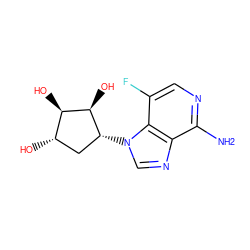 Nc1ncc(F)c2c1ncn2[C@@H]1C[C@H](O)[C@@H](O)[C@H]1O ZINC000117789651