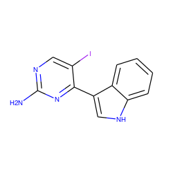 Nc1ncc(I)c(-c2c[nH]c3ccccc23)n1 ZINC000072109756