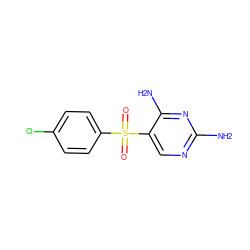 Nc1ncc(S(=O)(=O)c2ccc(Cl)cc2)c(N)n1 ZINC000000165976