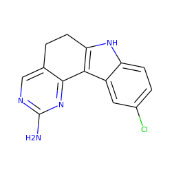 Nc1ncc2c(n1)-c1c([nH]c3ccc(Cl)cc13)CC2 ZINC000095590568