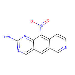 Nc1ncc2cc3cnccc3c([N+](=O)[O-])c2n1 ZINC000653859625