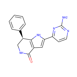 Nc1nccc(-c2cc3c([nH]2)[C@H](c2ccccc2)CNC3=O)n1 ZINC000040974826