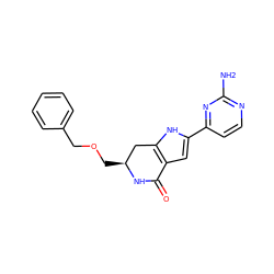 Nc1nccc(-c2cc3c([nH]2)C[C@H](COCc2ccccc2)NC3=O)n1 ZINC000040952500