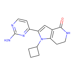 Nc1nccc(-c2cc3c(n2C2CCC2)CCNC3=O)n1 ZINC000028970473