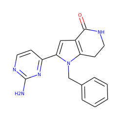 Nc1nccc(-c2cc3c(n2Cc2ccccc2)CCNC3=O)n1 ZINC000028970549