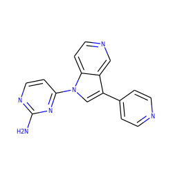 Nc1nccc(-n2cc(-c3ccncc3)c3cnccc32)n1 ZINC000095601791